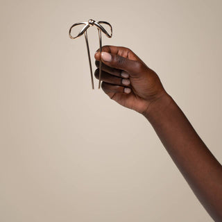 Mini Metal Bow French Hair Pin - Gold - The Red Thread Boutique