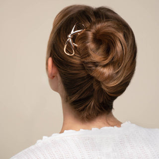 Mini Metal Bow French Hair Pin - Gold - The Red Thread Boutique