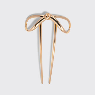 Mini Metal Bow French Hair Pin - Gold - The Red Thread Boutique