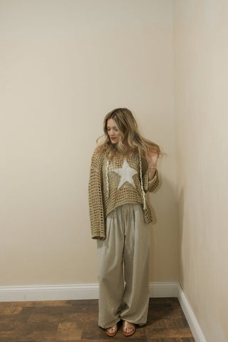Montana Star Crochet Hooded Sweater - The Red Thread Boutique