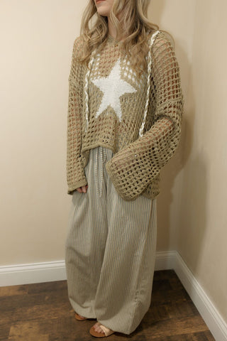 Montana Star Crochet Hooded Sweater - The Red Thread Boutique