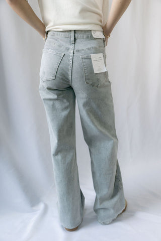 Montego Bay High Rise Wide Leg, Gray Jeans - The Red Thread Boutique