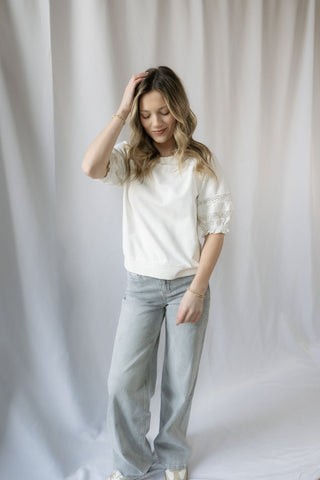 Montego Bay High Rise Wide Leg, Gray Jeans - The Red Thread Boutique