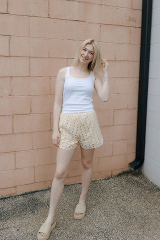 Monti Eyelet Shorts, Natural *final sale* - The Red Thread Boutique