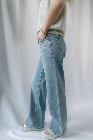 NYC Stone Embellished Wide Leg - The Red Thread Boutique