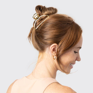 Open Shape Claw Clip - Gold - The Red Thread Boutique