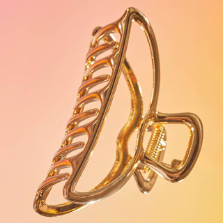 Open Shape Claw Clip - Gold - The Red Thread Boutique
