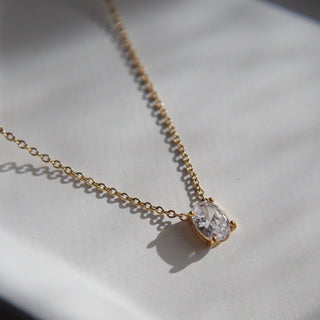Oval Solitaire Necklace - The Red Thread Boutique