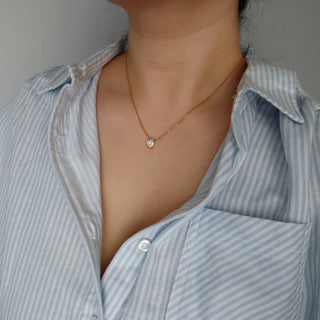 Oval Solitaire Necklace - The Red Thread Boutique