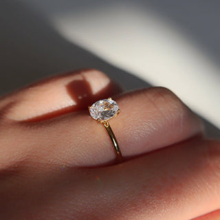 Oval Solitaire Ring | Zirconia Ring: 7 - The Red Thread Boutique