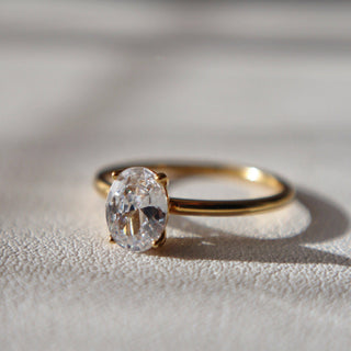 Oval Solitaire Ring | Zirconia Ring: 7 - The Red Thread Boutique