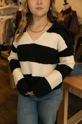 Paula Sweater, White Black *final sale - The Red Thread Boutique