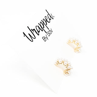 Pearl Half Huggies - The Red Thread Boutique