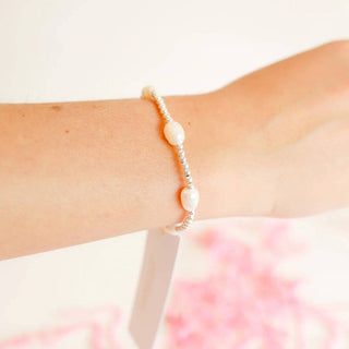 Pearl Poppi Bracelet in Silver: Standard 6.75 inch - The Red Thread Boutique
