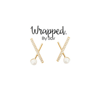 Pearl X Studs - The Red Thread Boutique