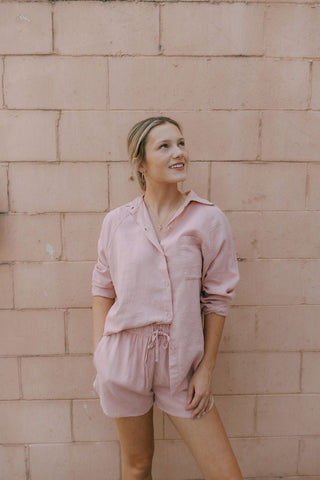 Perfect Linen Shorts, Pink Smoke by Z Supply *final sale - The Red Thread Boutique