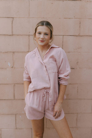 Perfect Linen Shorts, Pink Smoke by Z Supply *final sale - The Red Thread Boutique