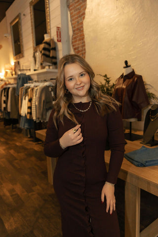 Pleated Split Dress, Burgundy *final sale - The Red Thread Boutique