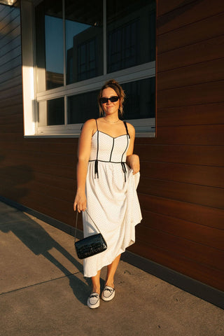 Polka Dot Dress, White *final sale* - The Red Thread Boutique