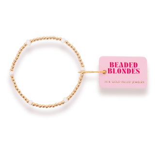 Poppi Bracelet in White: Standard 6.75 inch - The Red Thread Boutique