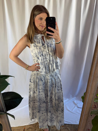 Presley Toile Skirt, Blue - The Red Thread Boutique