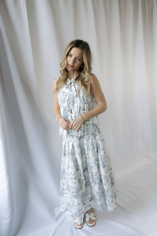 Presley Toile Skirt, Blue - The Red Thread Boutique