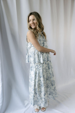 Presley Toile Tank, Blue - The Red Thread Boutique