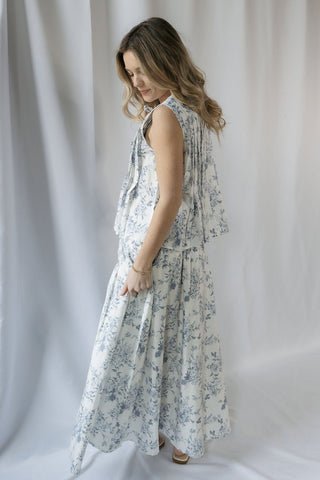 Presley Toile Tank, Blue - The Red Thread Boutique