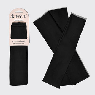 Recycled Active Headbands 3pc Set - Black - The Red Thread Boutique