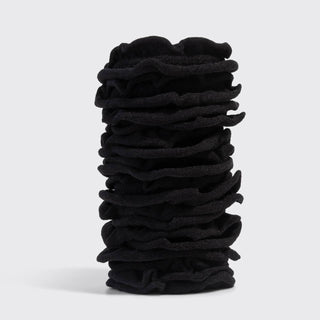 Recycled Fabric Petal Hair Elastics 10pc Set - Black - The Red Thread Boutique