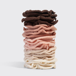 Recycled Fabric Petal Hair Elastics 10pc Set - Blush - The Red Thread Boutique