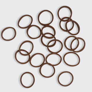 Recycled Fabric Seamless Hair Elastics 20pc Set - Chocolate - The Red Thread Boutique