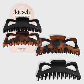 Recycled Plastic Jumbo Classic Claw Clips 2pc - Black & Tort - The Red Thread Boutique