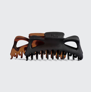 Recycled Plastic Jumbo Classic Claw Clips 2pc - Black & Tort - The Red Thread Boutique