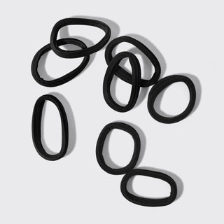 Recycled Seamless Hair Elastics 8pc Set - Black - The Red Thread Boutique