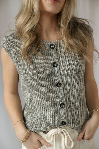 Remi Marled Knit Sweater Vest - The Red Thread Boutique