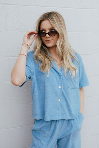 Resort Loop Terry Top, Salty Blue by Z Supply *final sale - The Red Thread Boutique