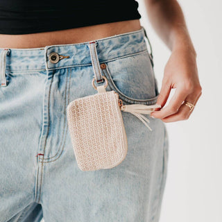 River Raffia Clippable Card Holder Wallet: Tan - The Red Thread Boutique