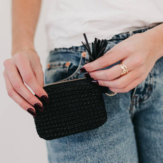 River Raffia Clippable Card Holder Wallet: Tan - The Red Thread Boutique