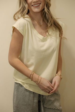 Romy Tee, Bone - The Red Thread Boutique