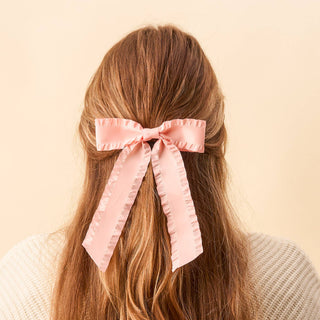 Ruffle Hair Bow - Blush - The Red Thread Boutique