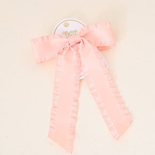 Ruffle Hair Bow - Blush - The Red Thread Boutique