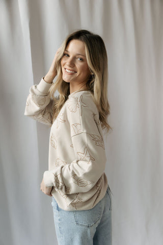 Sandy Seashell Sweatshirt - The Red Thread Boutique