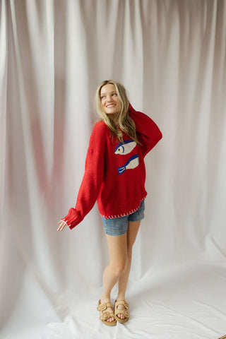 Sardines Knit Sweater, Red - The Red Thread Boutique