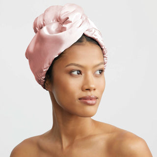 Satin - Wrapped Hair Towel - Blush - The Red Thread Boutique