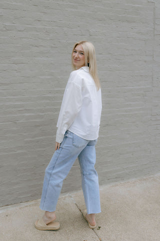 Scallop Collar Shirt, White *final sale* - The Red Thread Boutique