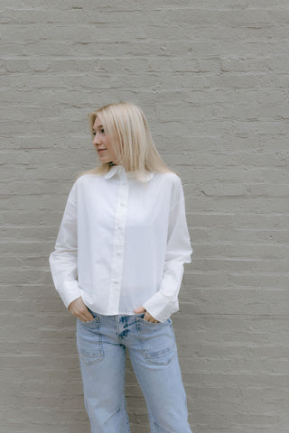 Scallop Collar Shirt, White *final sale* - The Red Thread Boutique