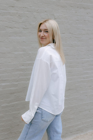 Scallop Collar Shirt, White *final sale* - The Red Thread Boutique