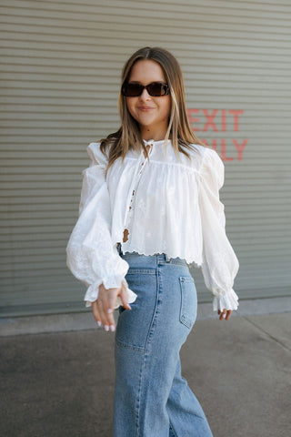 Scalloped Hem Balloon Top *final sale - The Red Thread Boutique