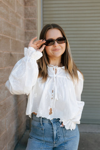 Scalloped Hem Balloon Top *final sale - The Red Thread Boutique